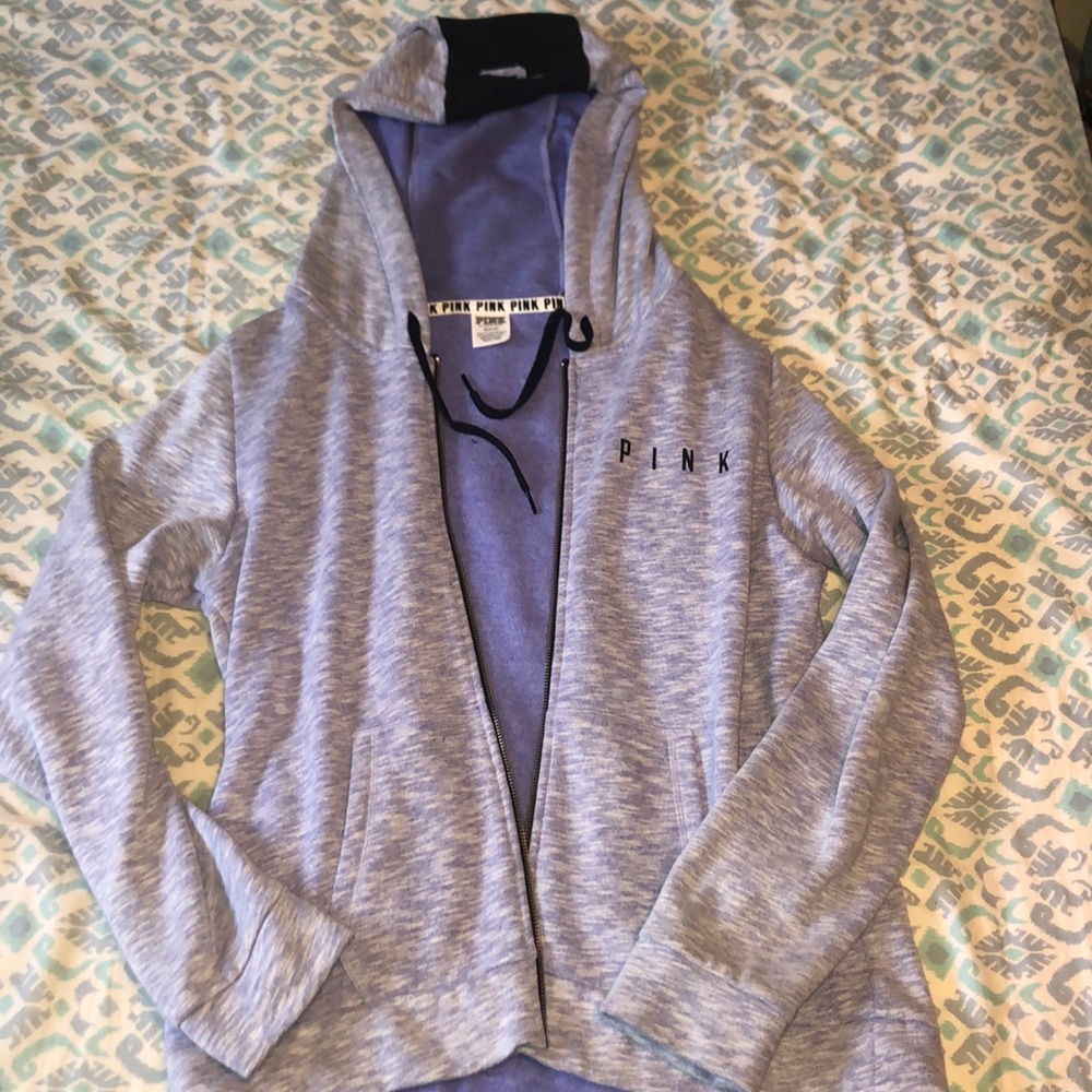 PINK zip up purple hoodie